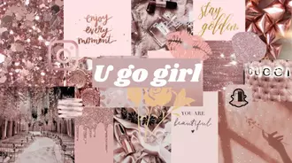 U go girl pink aesthetic y2k collage