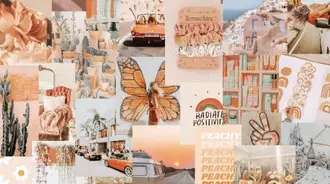 Peach daisy y2k aesthetic collage