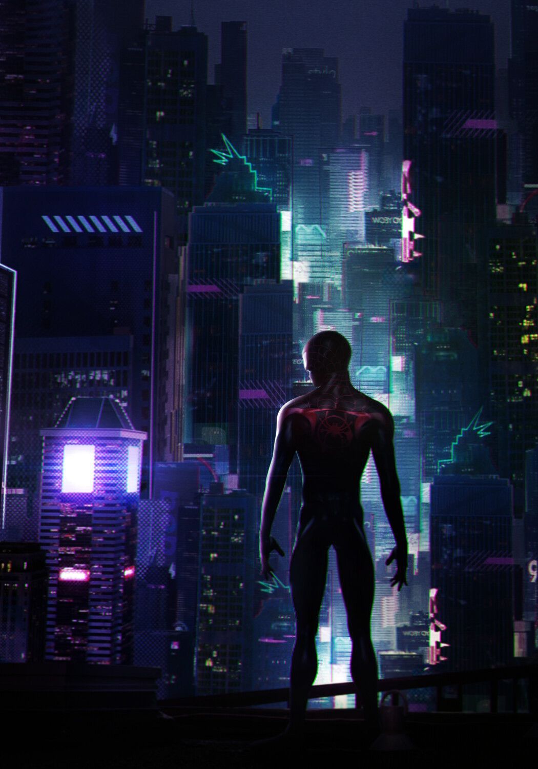 Miles Morales Spider Man By Mizuri Official On Artstation. Superhero Wallpaper, Glitch Wallpaper, Spiderman