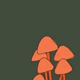Playful Orange Mushroom Family