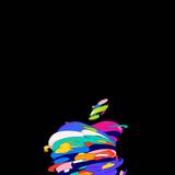 Colorful Apple Logo Dark Backgrounds 4K