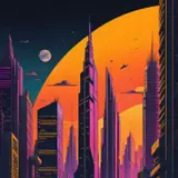 Synthwave city wallpapers phone